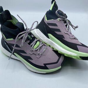 Adidas Terrex Boost Free Hiker Continental Shoes Womens 6 Purple Green Ankle